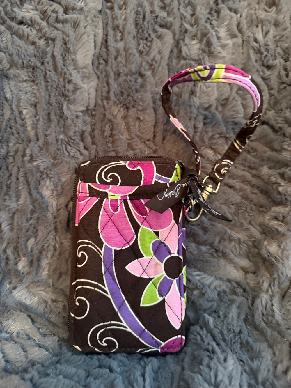 Vera Bradley Pink & Green Floral Wristlet Phone Case
